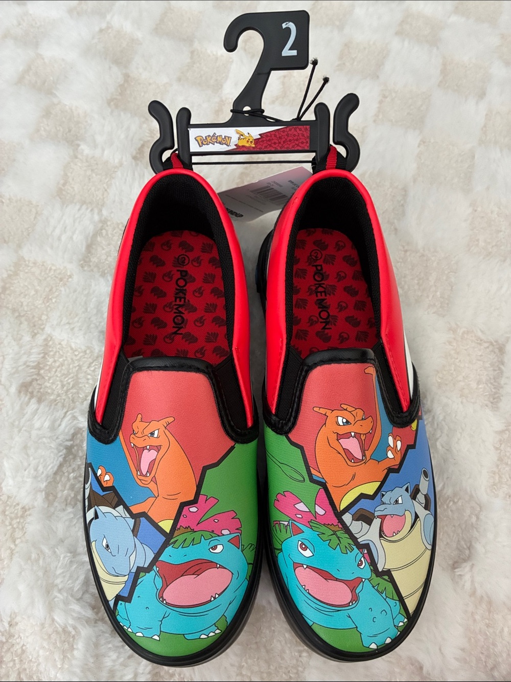 Awesome Colorful Pokemon Slip On Sneakers Shoes, Kids 2, NEW with Tags!